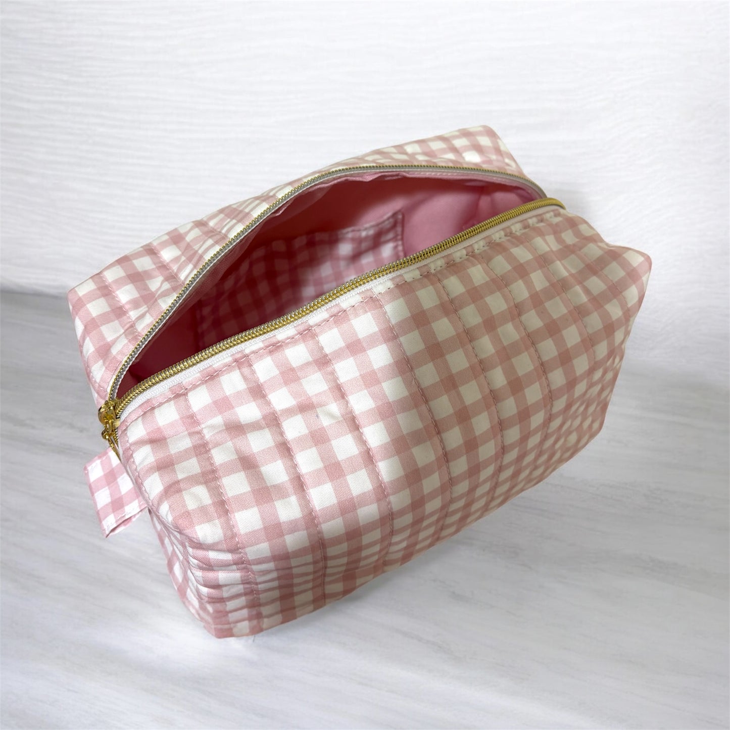 Light Pink Gingham Boxy Bag Large