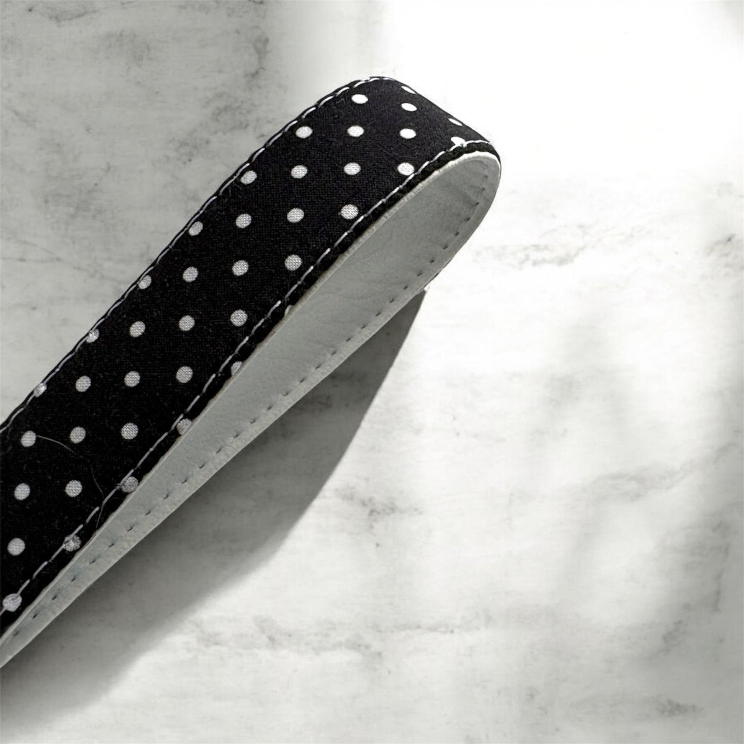 Key Chain Wristlet | Handmade Key Fob Wristlet Navy & White Dots