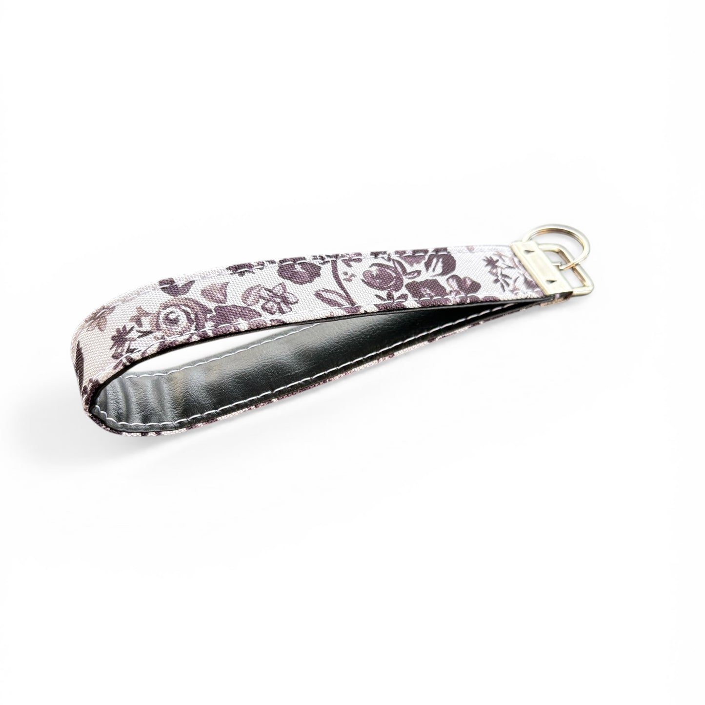 Key Chain Wristlet | Handmade Key Fob Wristlet Black Floral