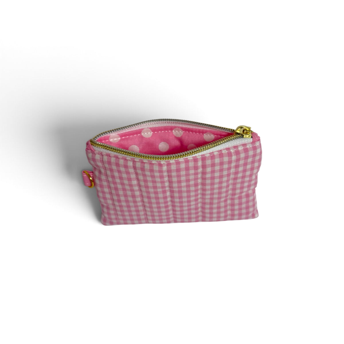 Coin Pouch | Dark Pink Tiny Gingham