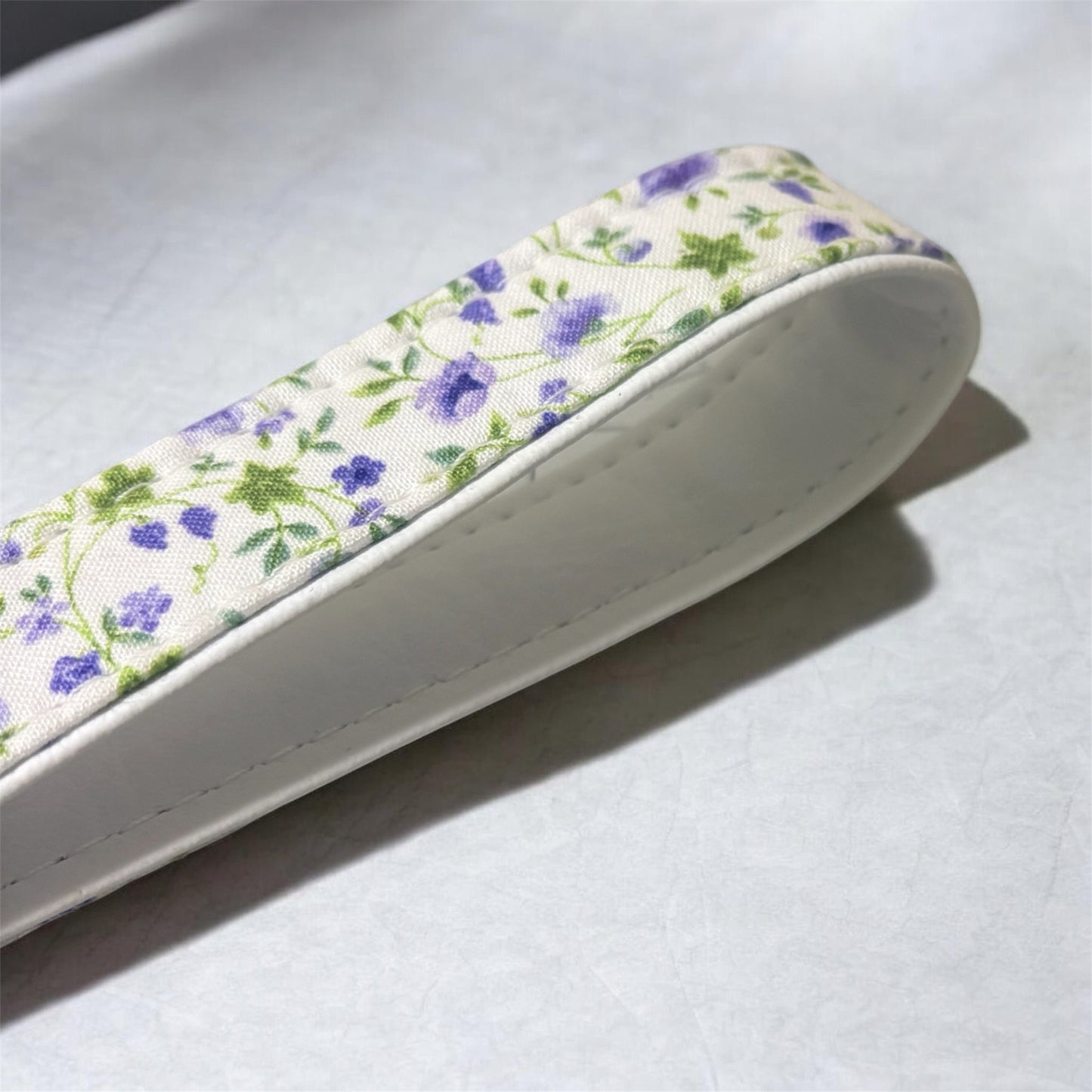 Key Chain Wristlet | Handmade Key Fob Wristlet White Purple Floral