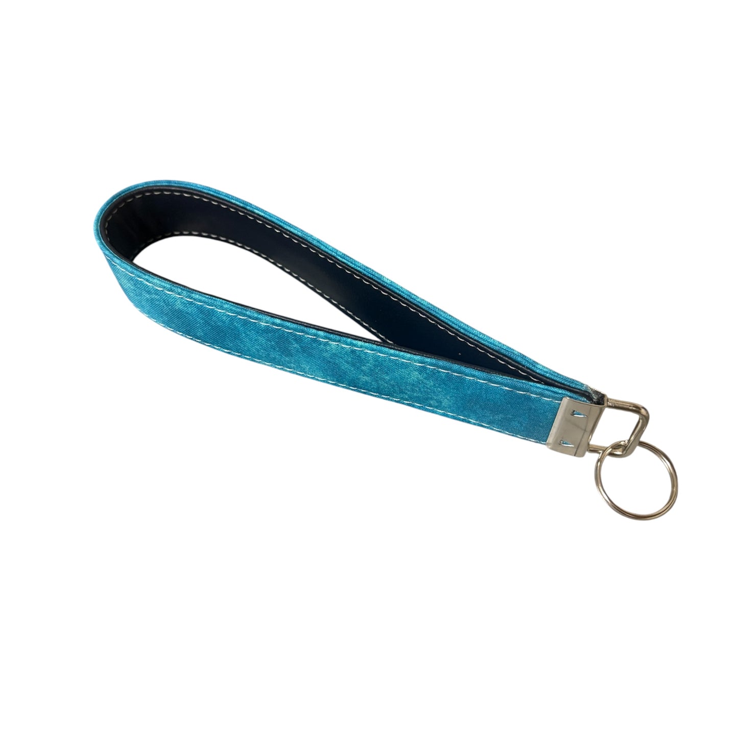 Key Chain Wristlet | Handmade Key Fob Wristlet Teal & Navy