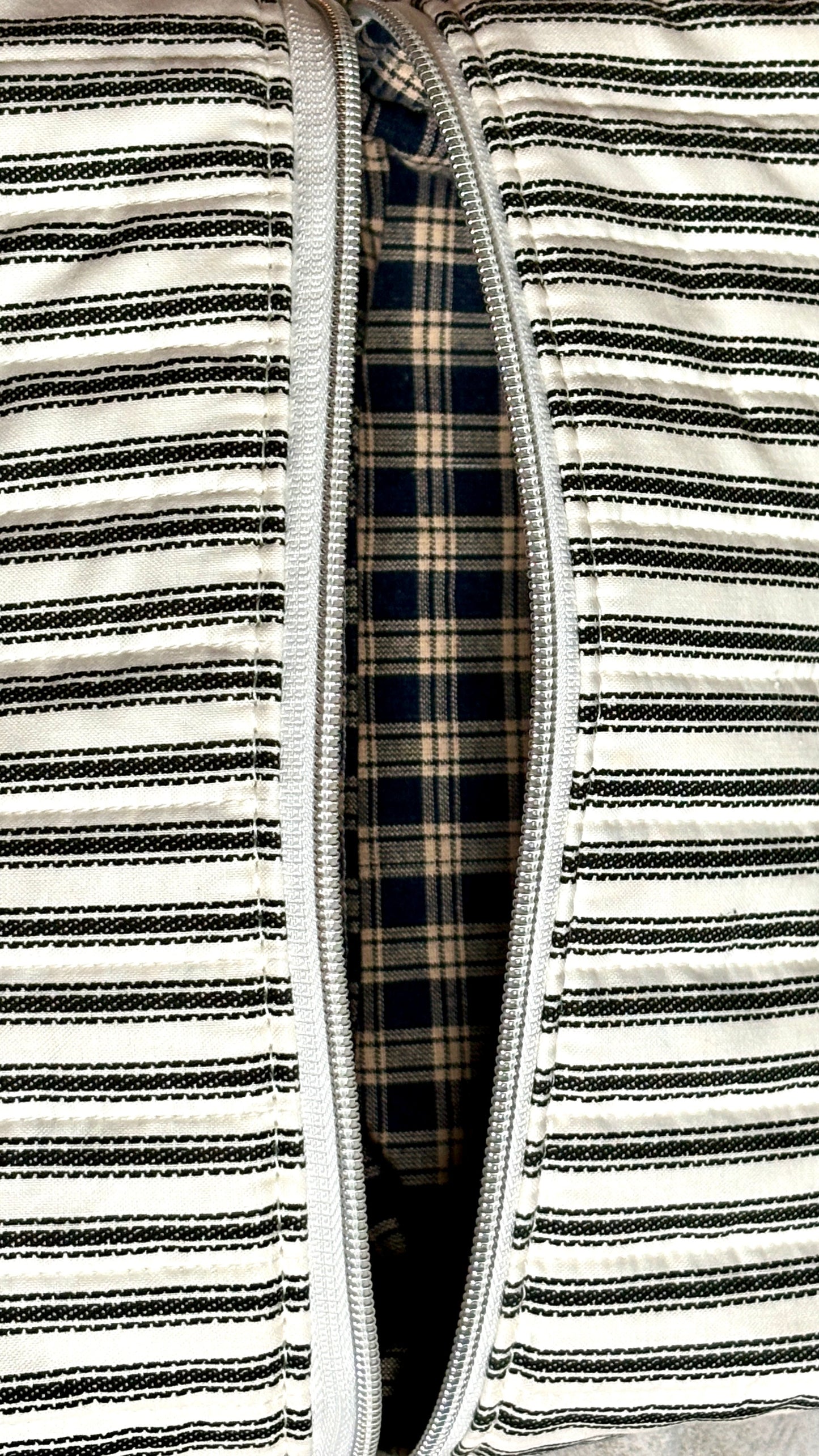 Make-Up/Boxy Bag - Navy White Stipe