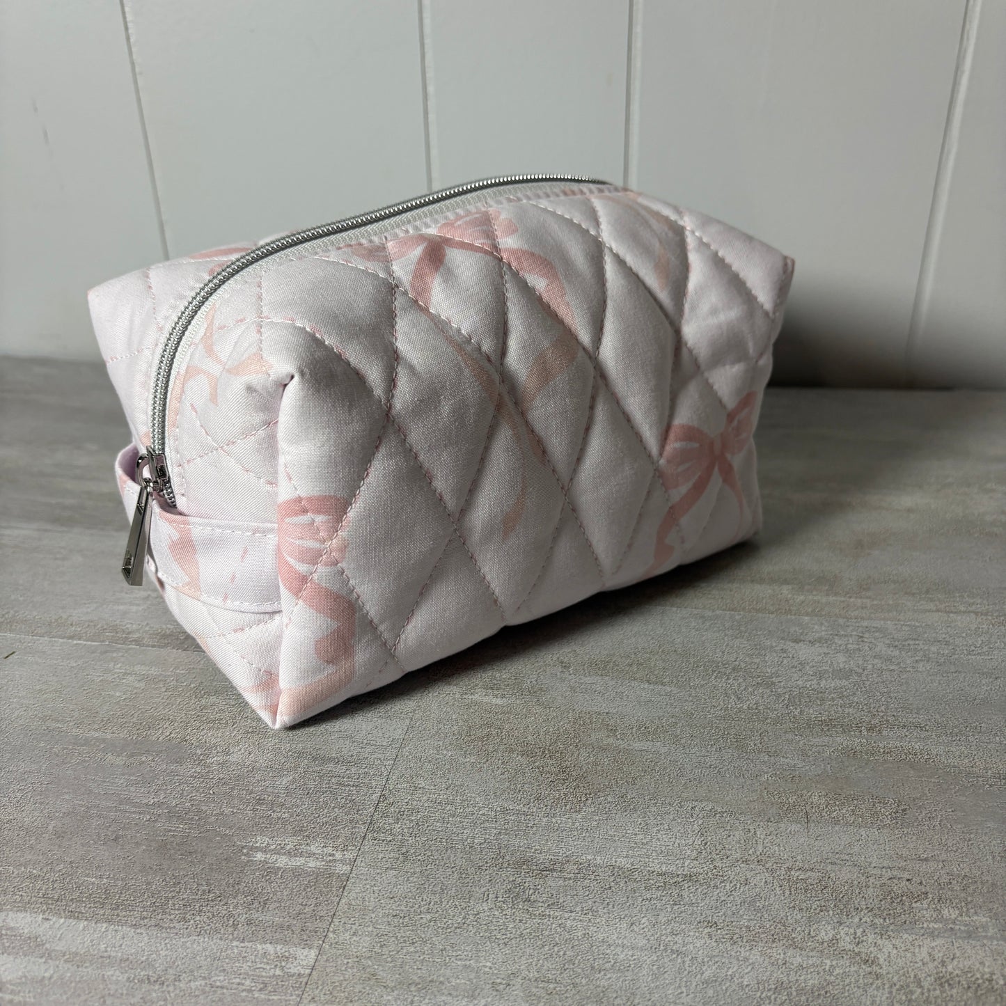 Pink Bow Makeup Boxy Bag