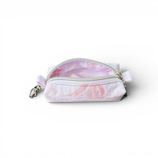 Lipstick/Chapstick Holder Pink Bow Zipper Pouch with Lobster Clasp