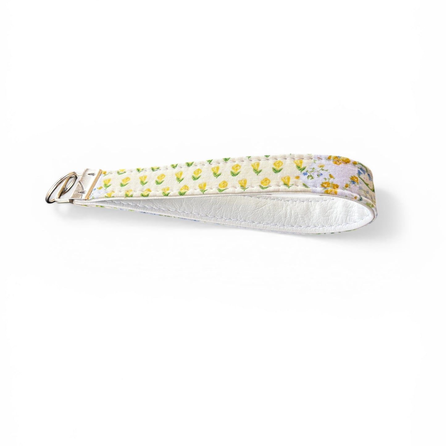 Key Chain Wristlet | Handmade Key Fob Wristlet Patchwork Yellow