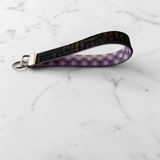 Key Chain Wristlet | Handmade Key Fob Wristlet Inspirational Plaid