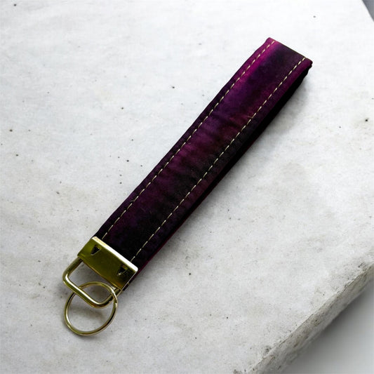Key Chain Wristlet | Handmade Key Fob Wristlet Dark Purple