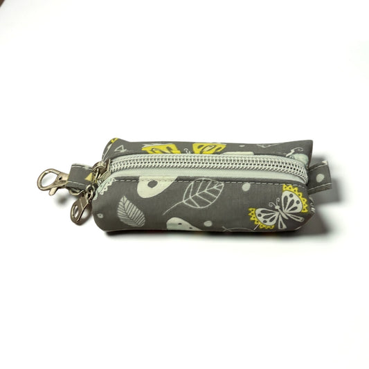 Lipstick/Chapstick Holder Butterfly Zipper Pouch with Lobster Clasp