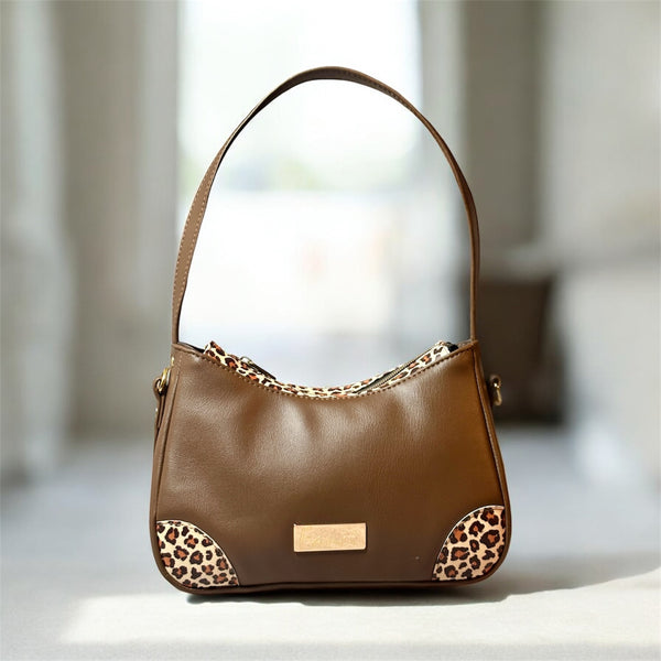 Rich Brown and Cheetah Accent Annabelle Shoulder Bag