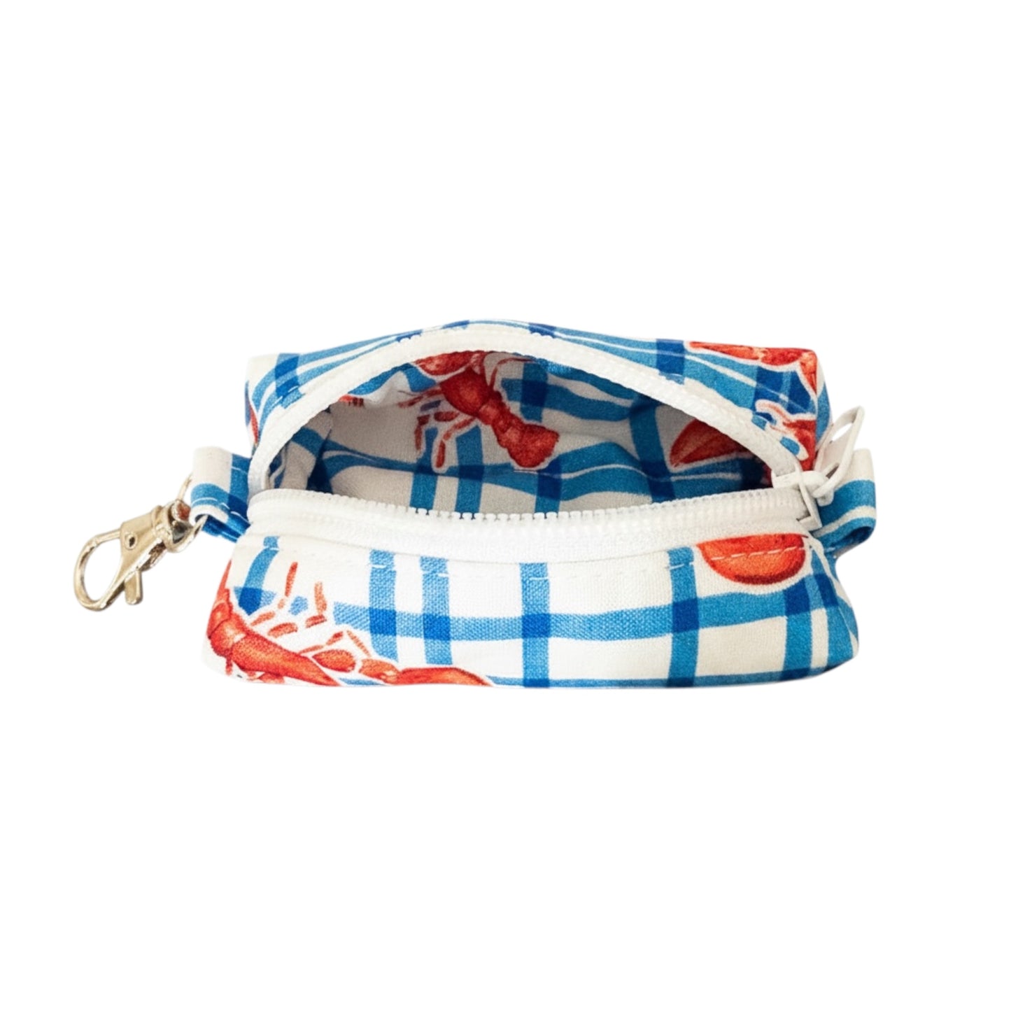 Lipstick/Chapstick Holder Coastal Lobster Zipper Pouch with Lobster Clasp