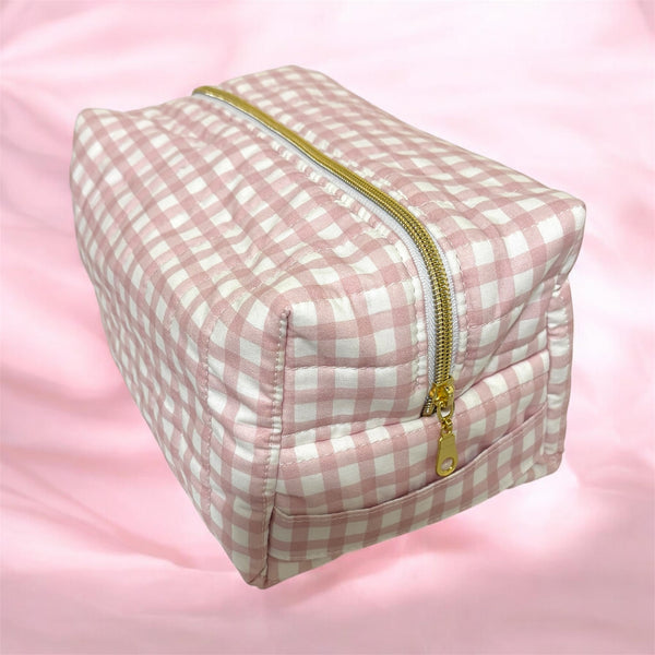 Light Pink Gingham Boxy Bag Large