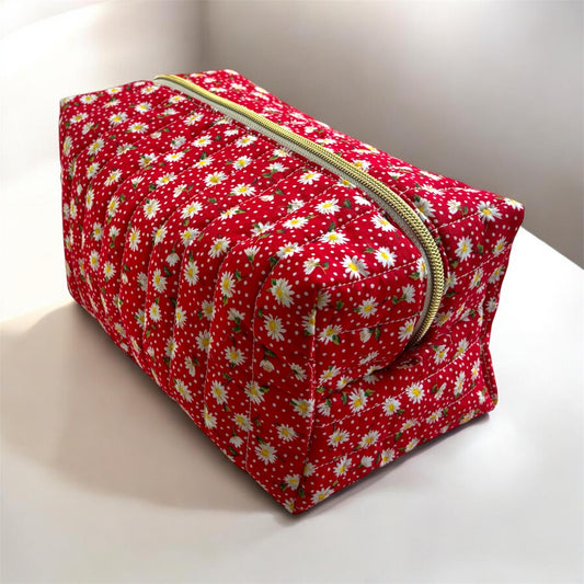 Boxy Carry All Bag Red White Floral Large
