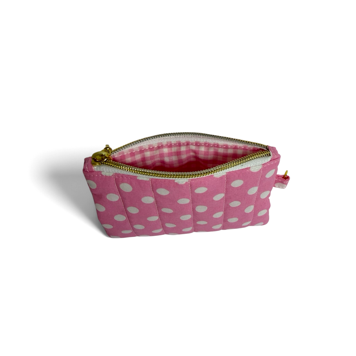 Coin Pouch | White Pink Polka Dot