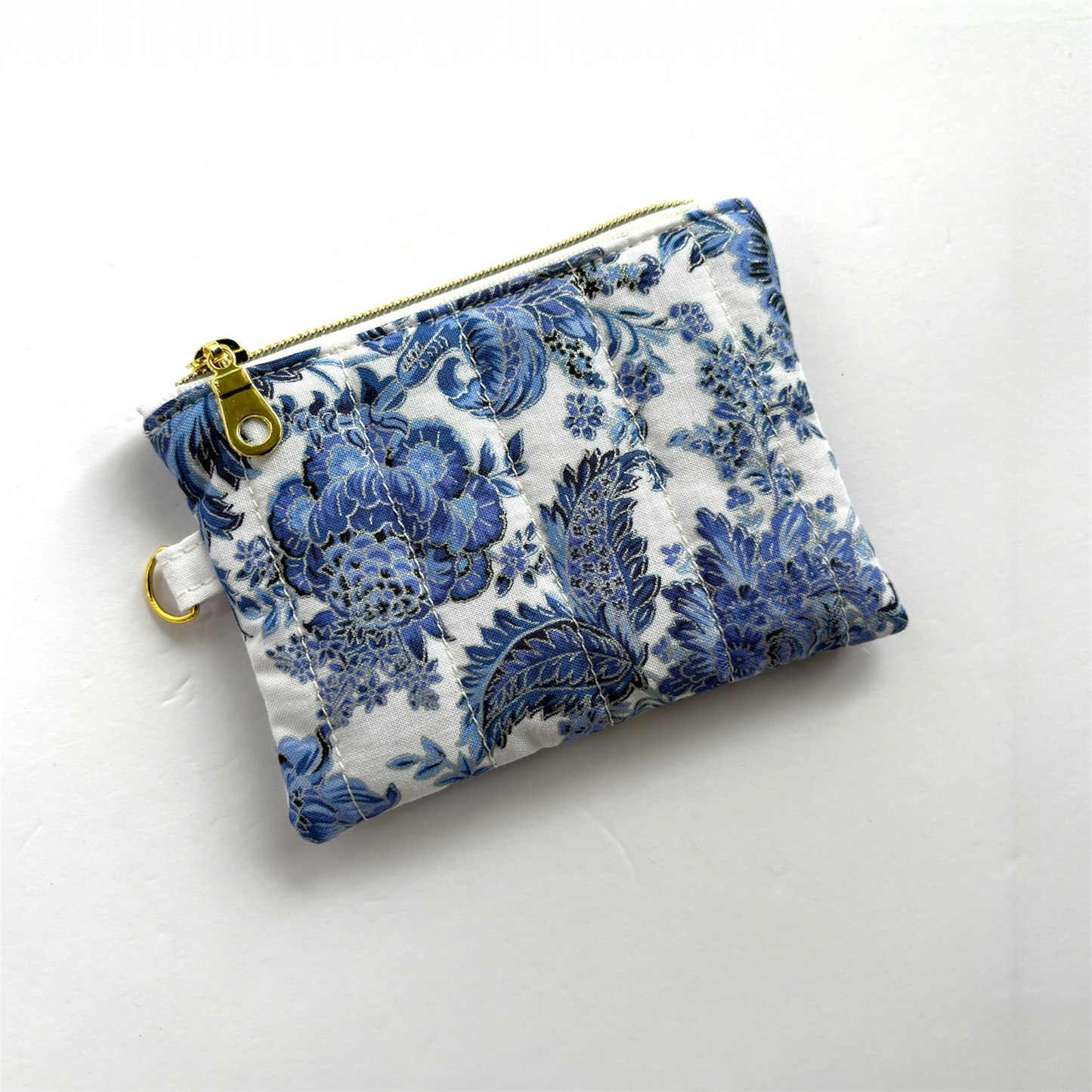 Coin Pouch Handmade Zipper Pouch Antique Blue