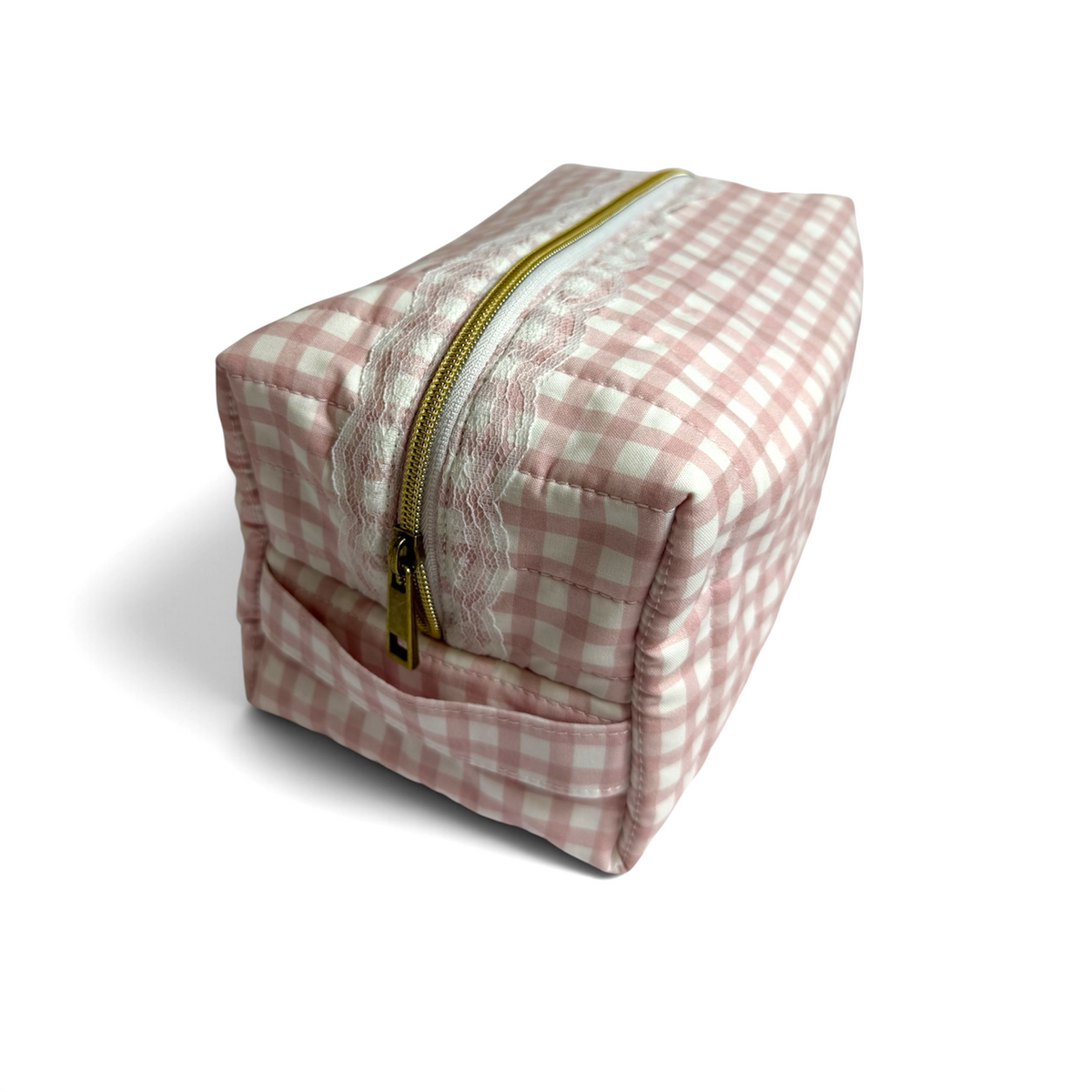 Boxy Carry All Large Bag | Lace Light Pink Gingham