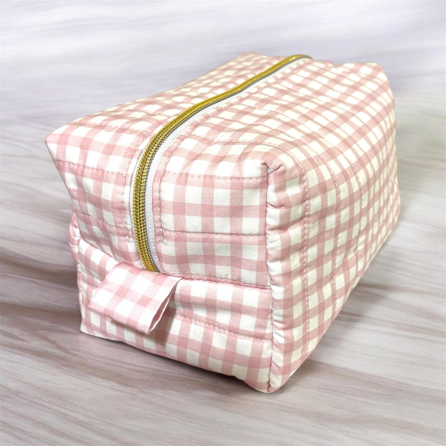 Light Pink Gingham Boxy Bag Large