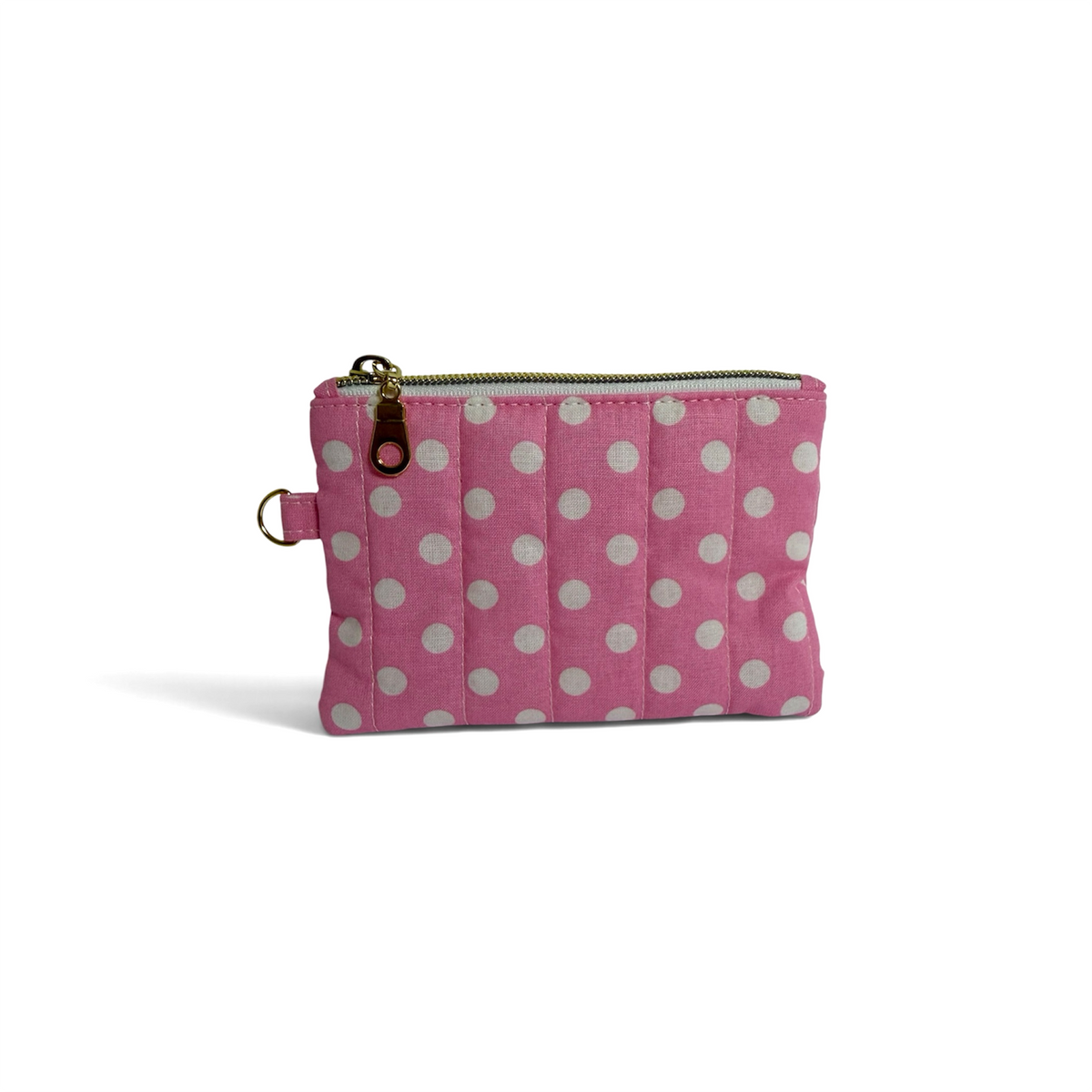 Coin Pouch | White Pink Polka Dot