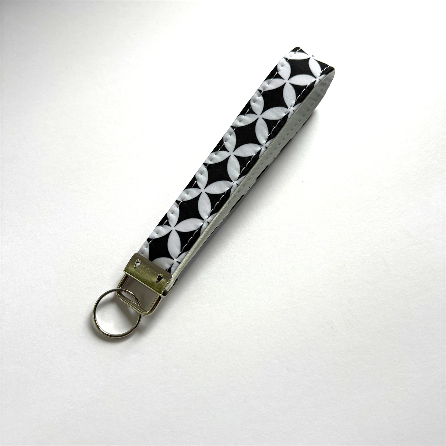 Key Chain Wristlet | Handmade Key Fob Wristlet Black & White Design