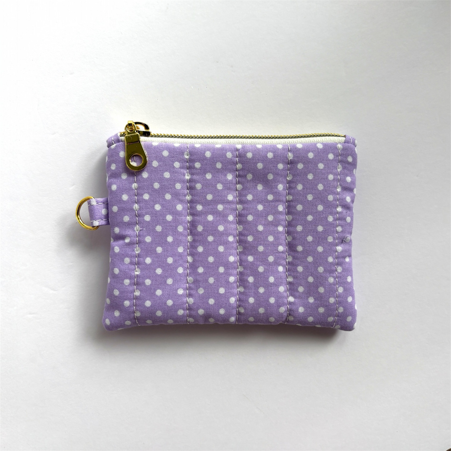 Coin Pouch Handmade Zipper Pouch Purple Dot