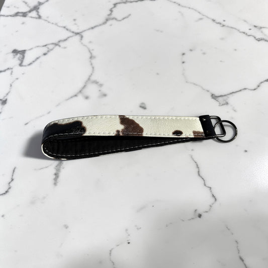 Key Chain Wristlet | Handmade Key Fob Wristlet Cow Print