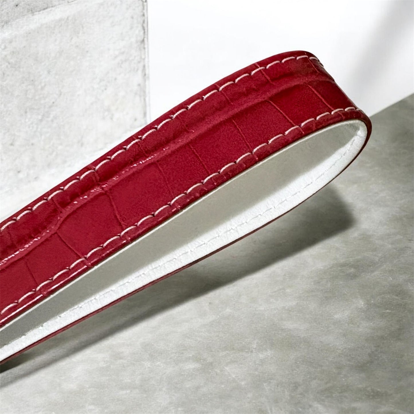 Key Chain Wristlet | Handmade Key Fob Wristlet Red & White