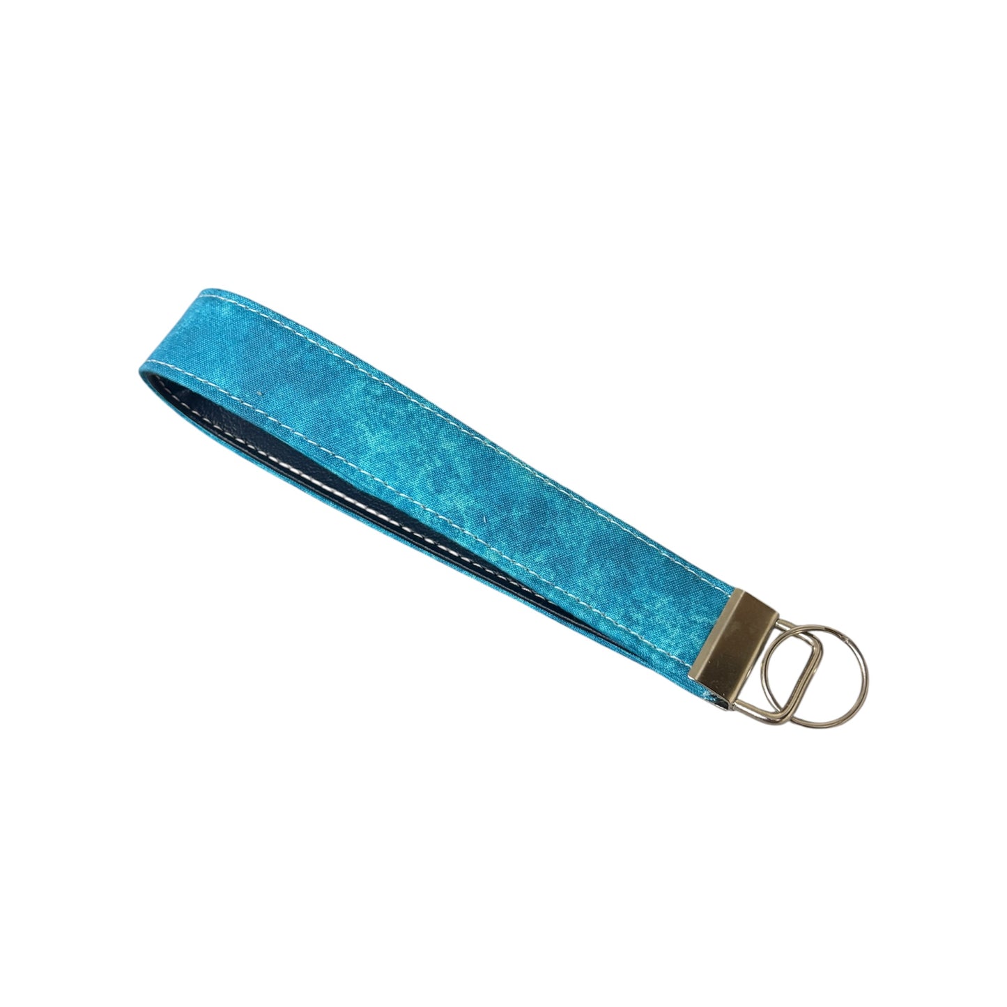 Key Chain Wristlet | Handmade Key Fob Wristlet Teal & Navy