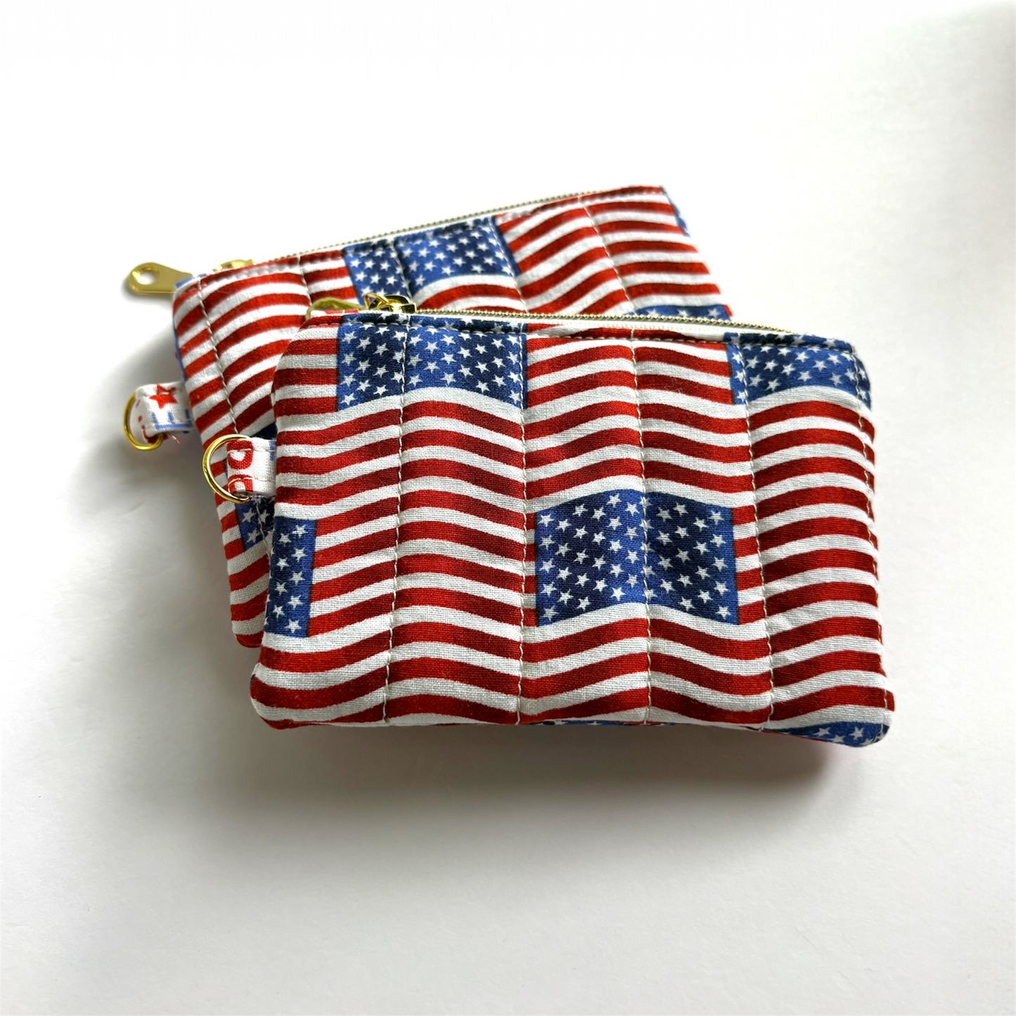 Coin Pouch Handmade Zipper Pouch American Flag