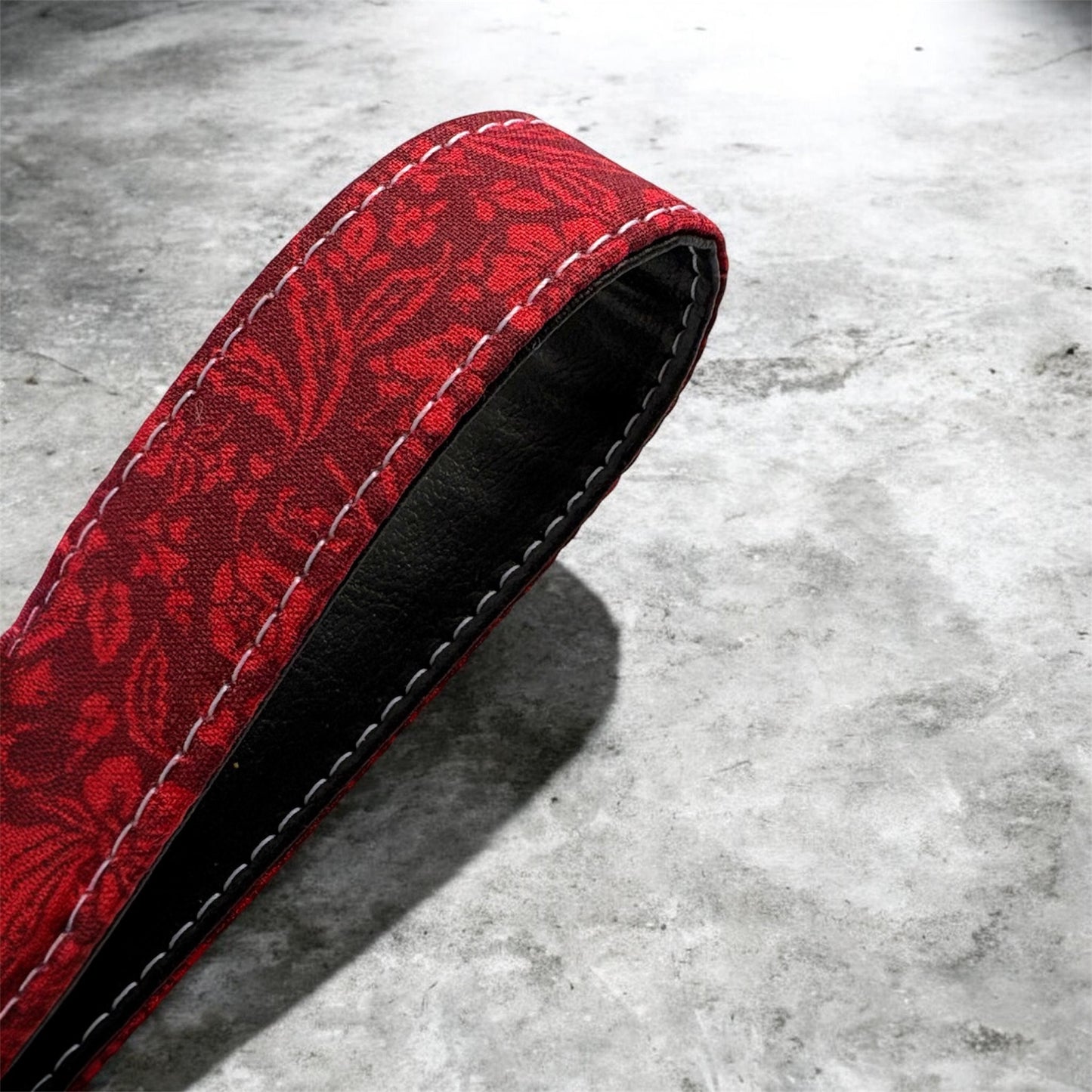 Key Chain Wristlet | Handmade Key Fob Wristlet Red Floral & Black