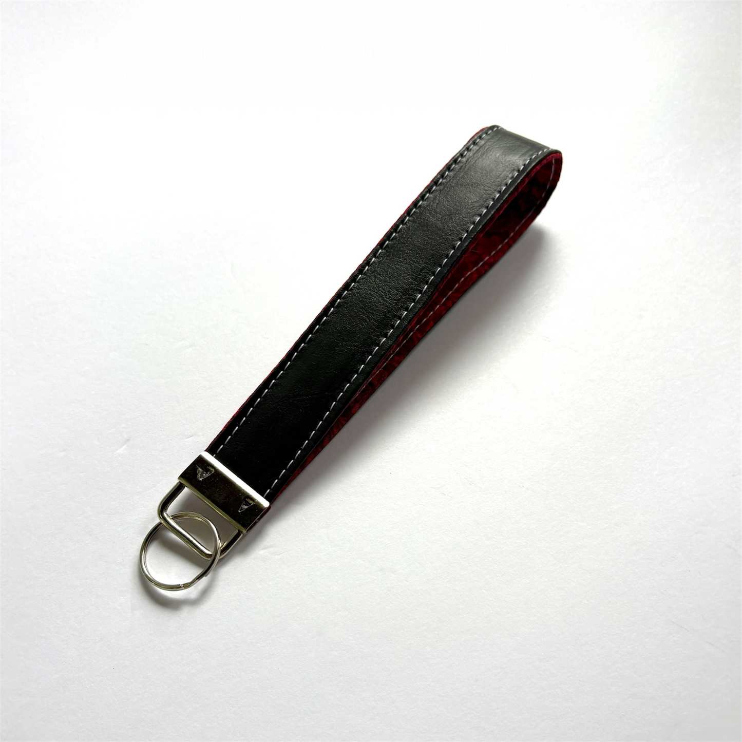 Key Chain Wristlet | Handmade Key Fob Wristlet Black & Red