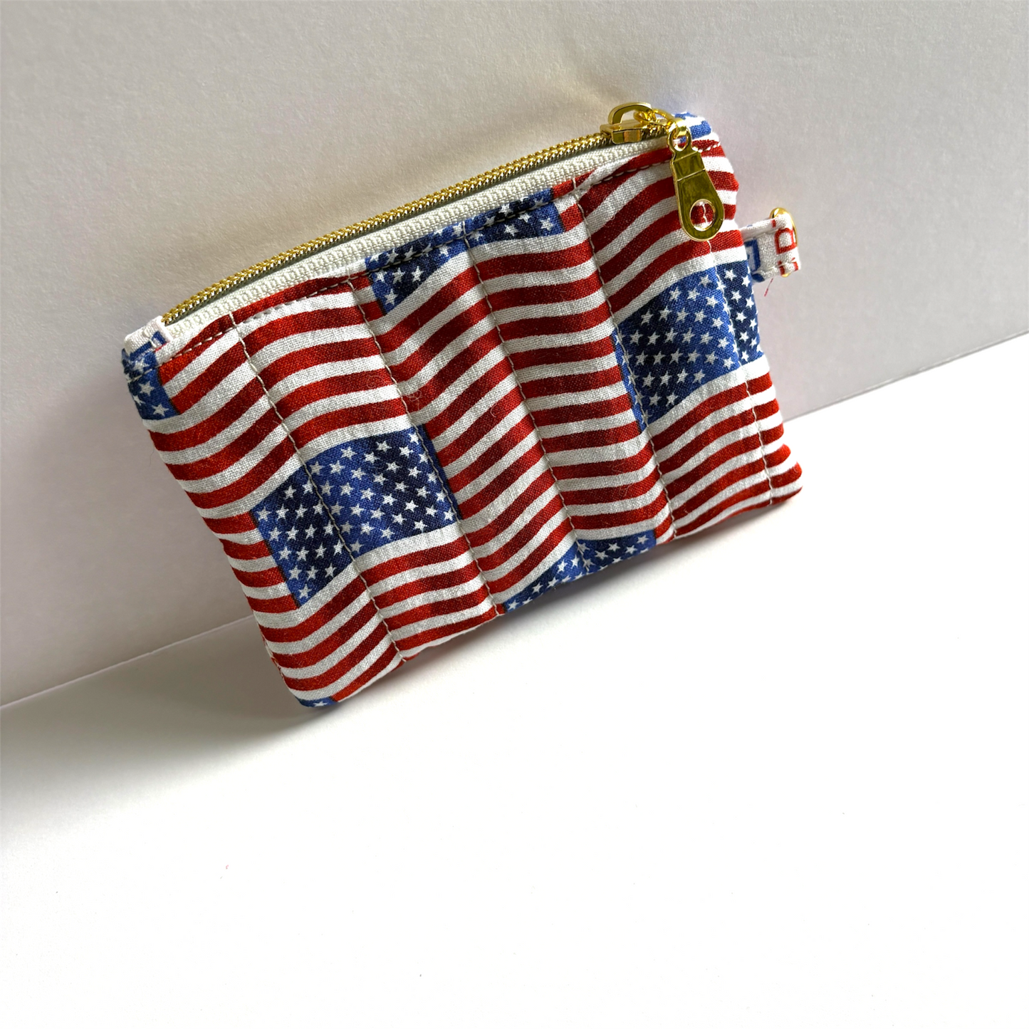 Coin Pouch Handmade Zipper Pouch American Flag