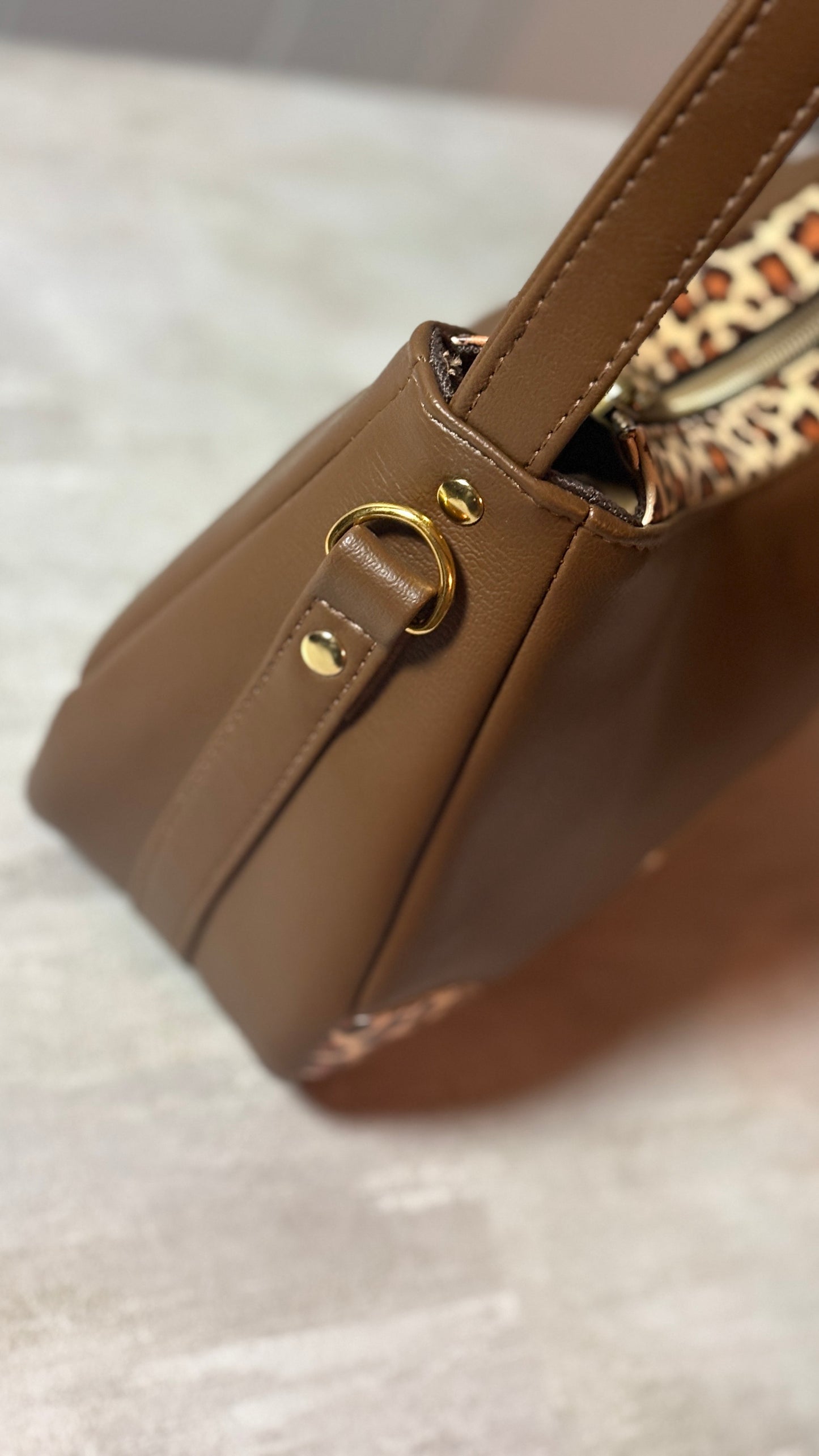 Rich Brown and Cheetah Accent Annabelle Shoulder Bag