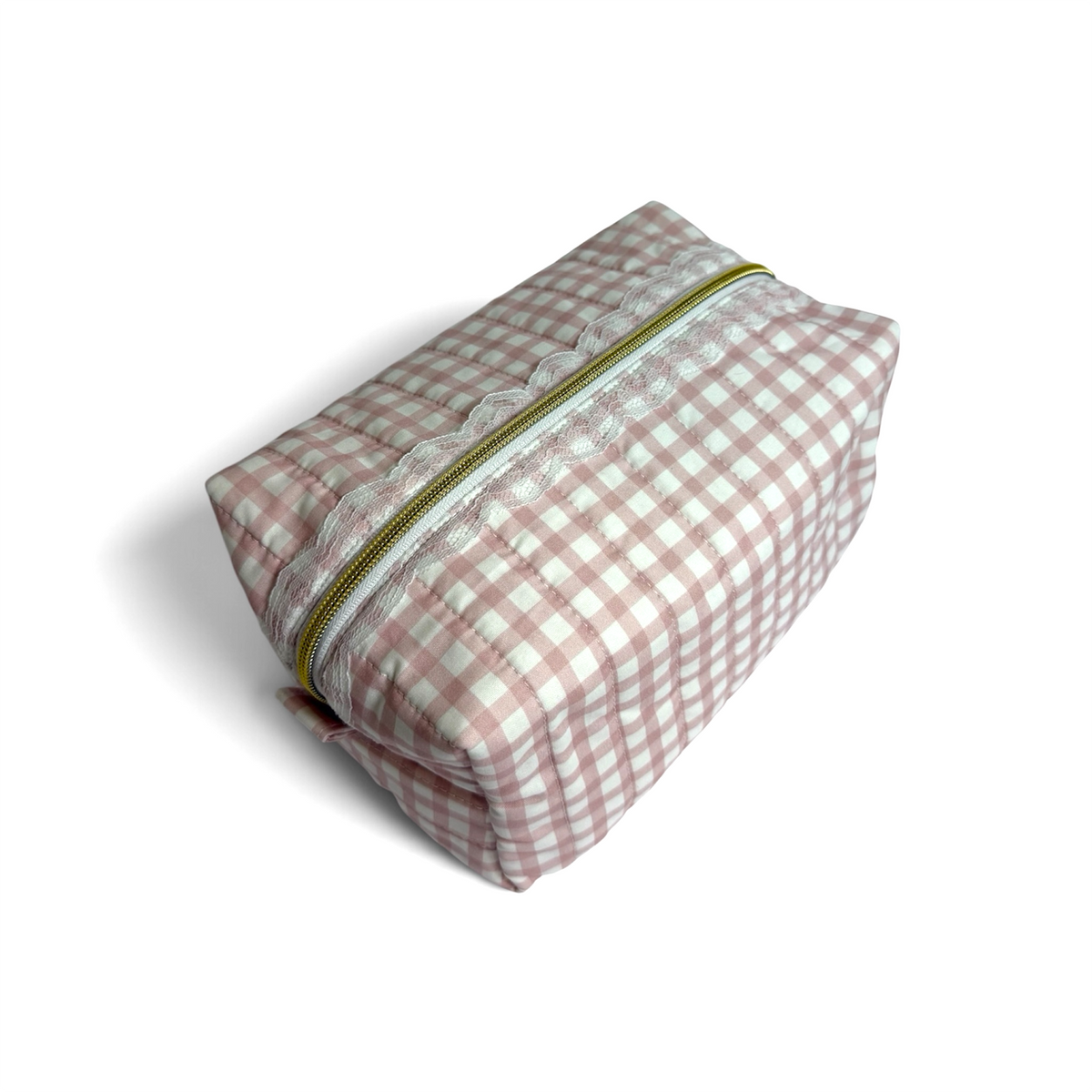 Boxy Carry All Large Bag | Lace Light Pink Gingham