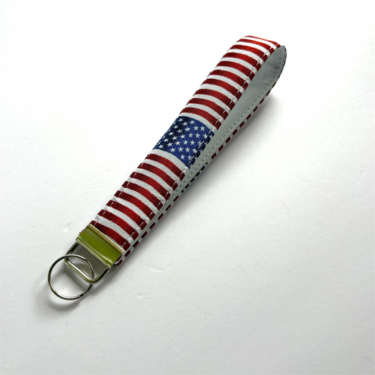 Key Chain Wristlet | Handmade Key Fob Wristlet American Flag