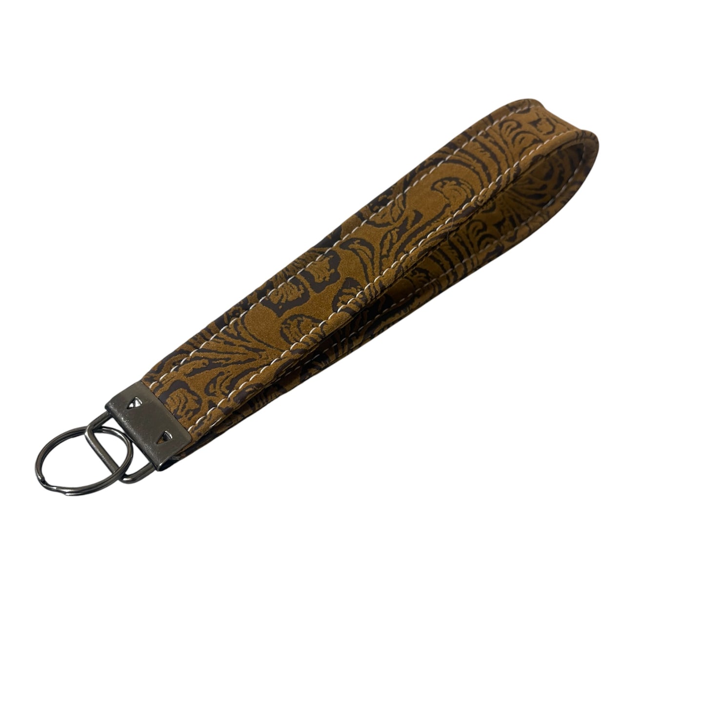 Key Chain Wristlet | Handmade Key Fob Wristlet Brown Suede