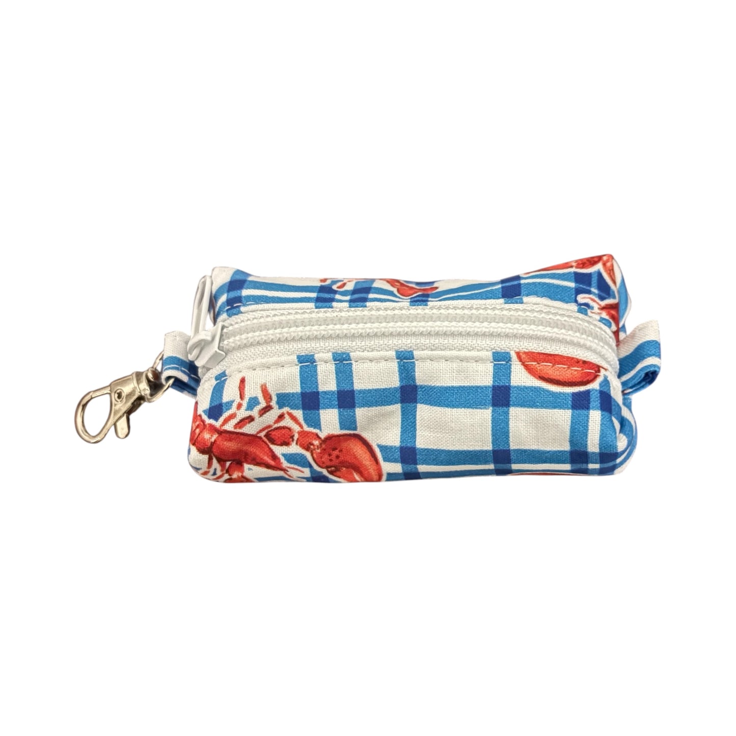 Lipstick/Chapstick Holder Coastal Lobster Zipper Pouch with Lobster Clasp