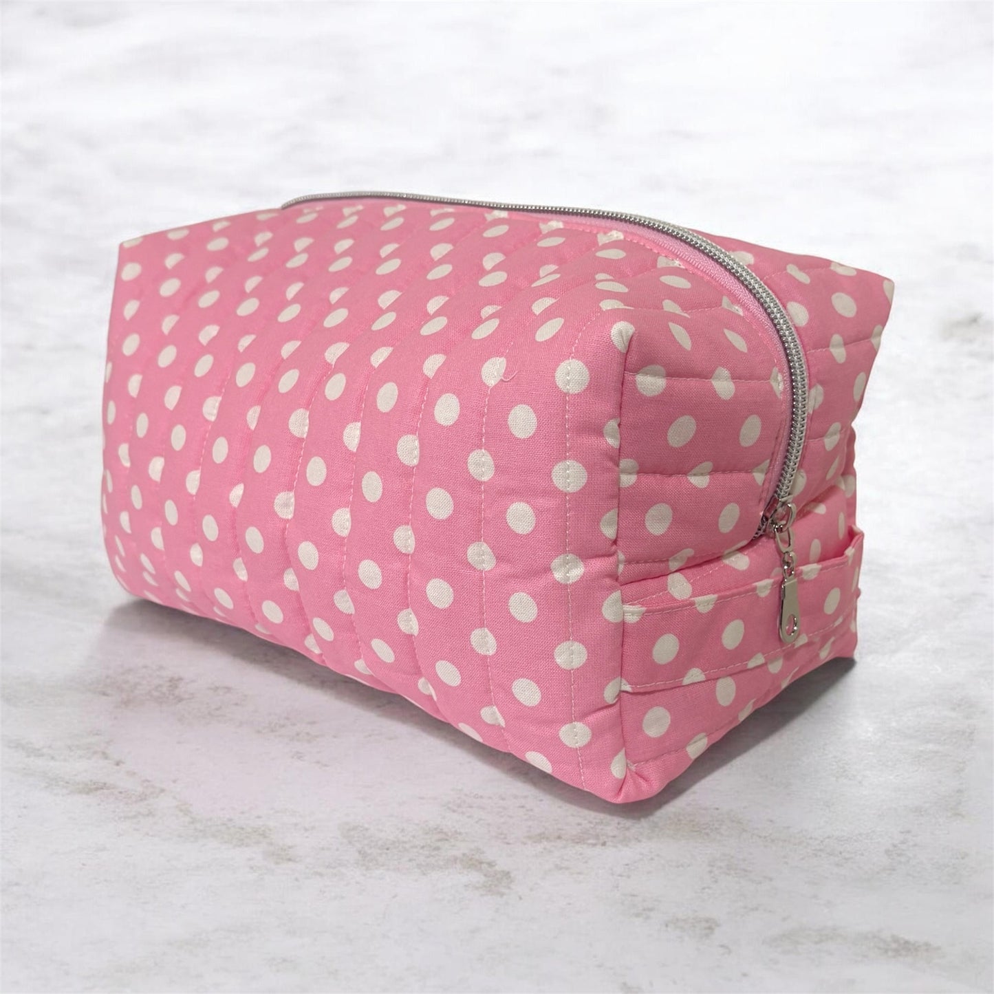 Boxy Carry All Bag Pink White Dots