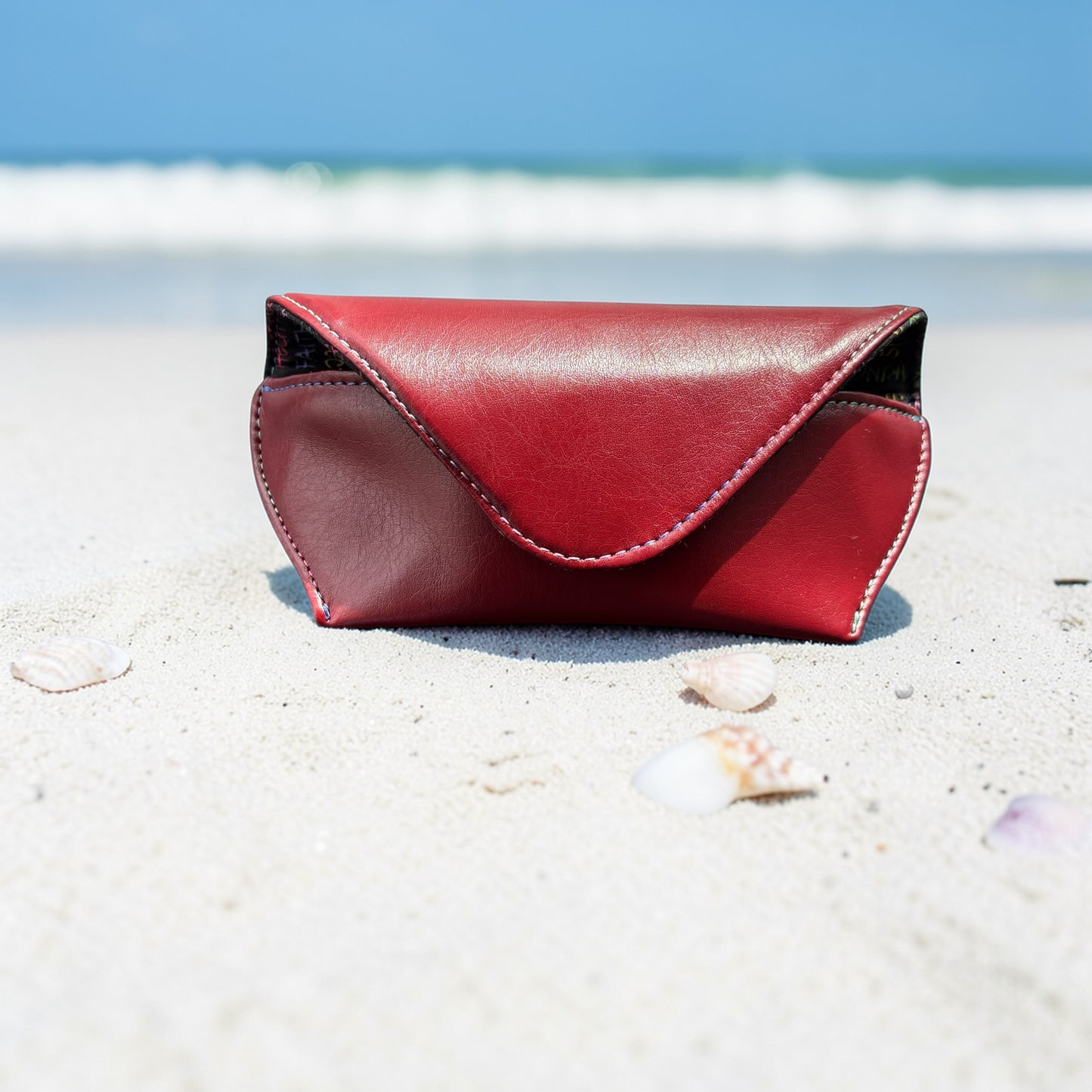 Sunglass - Eyeglass Case Burgundy Inspirational Words