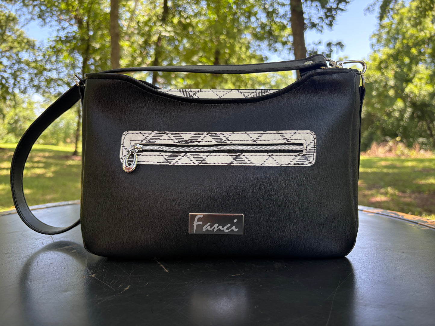 Black and White Kiana Handbag