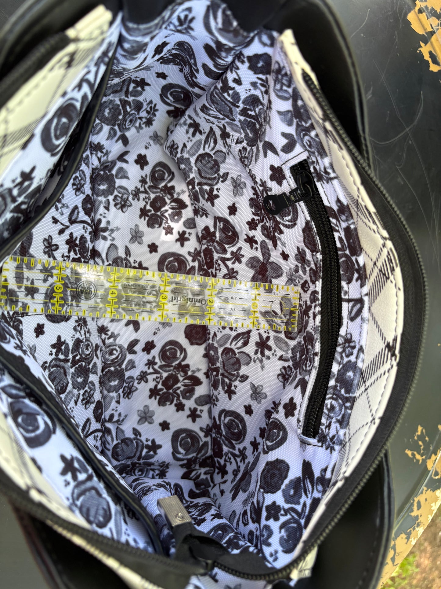 Black and White Kiana Handbag