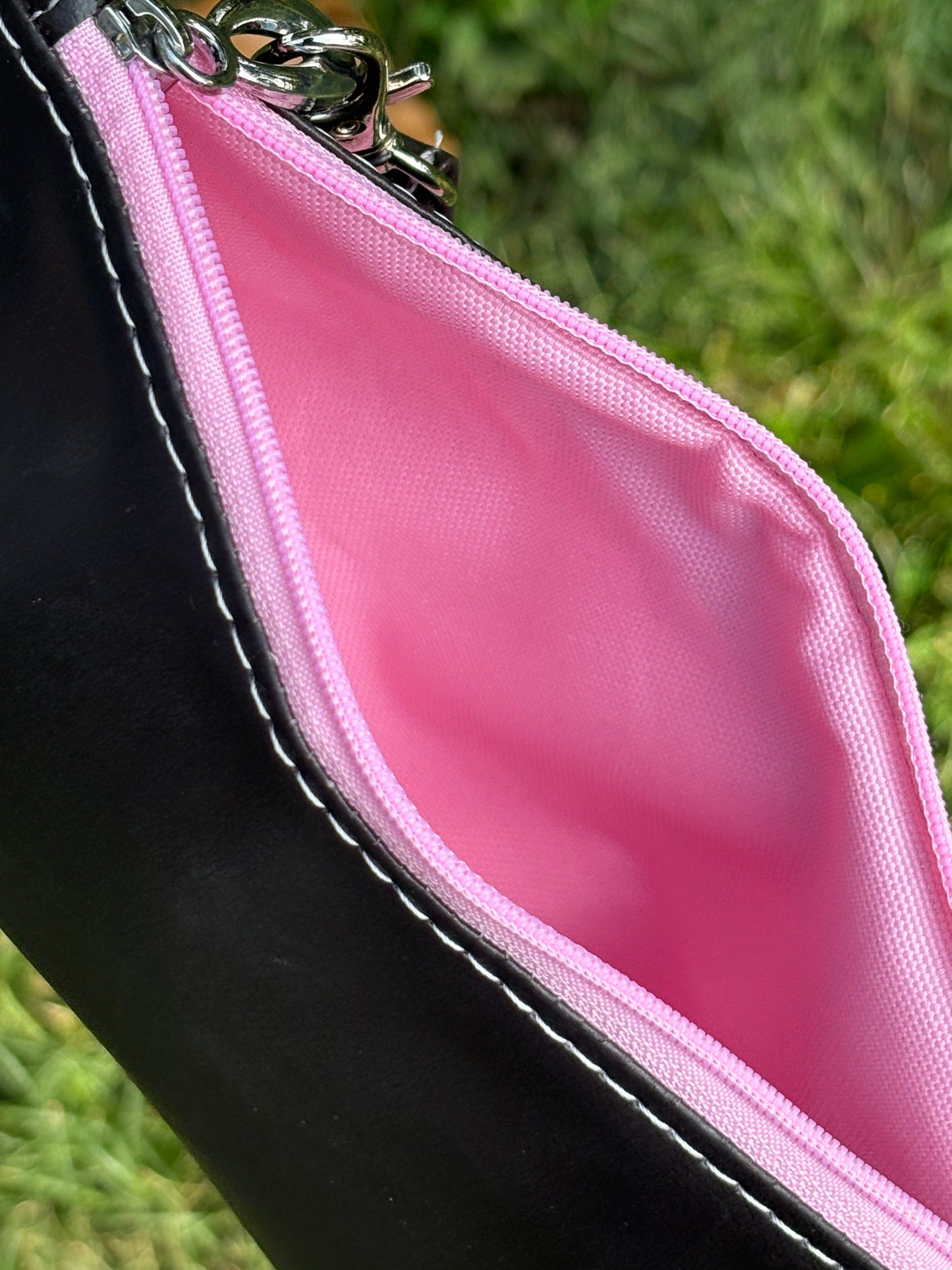 Wristlet Pouch Pink and Brown