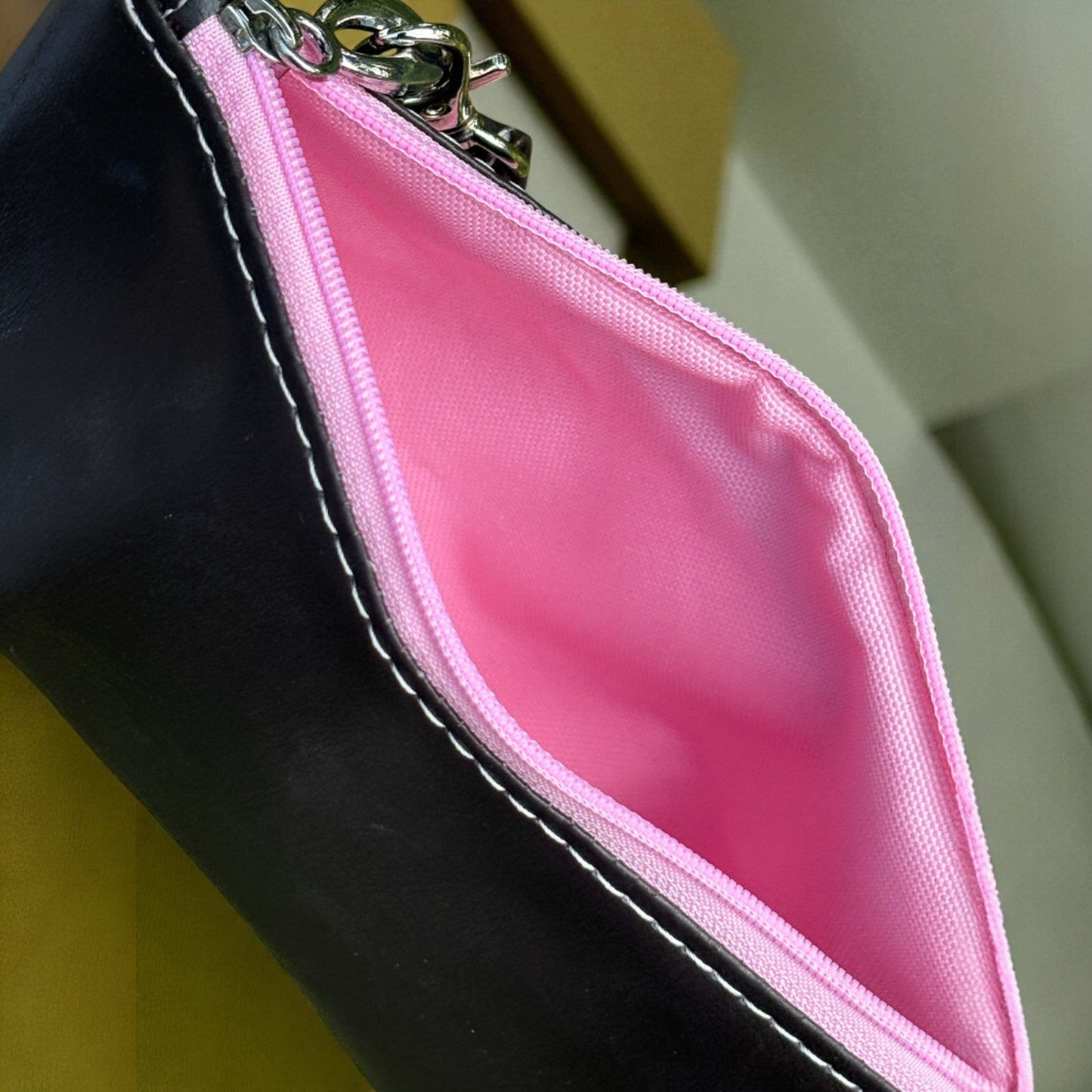 Wristlet Pouch Pink and Brown