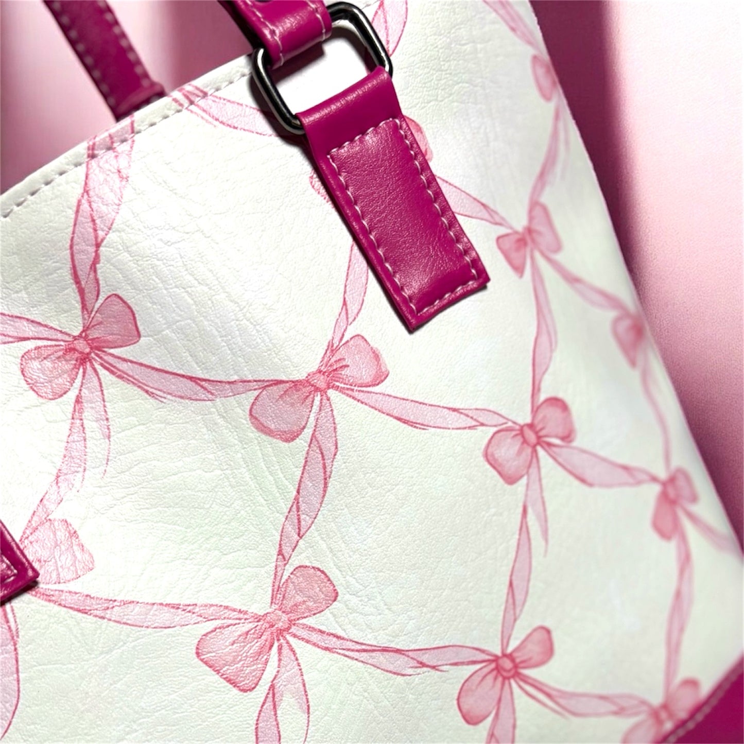 Pink Bow Tote Bag