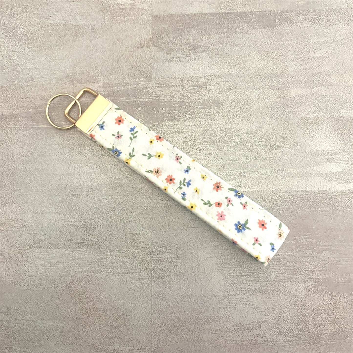 Coin Pouch Key Chain Combo White Floral