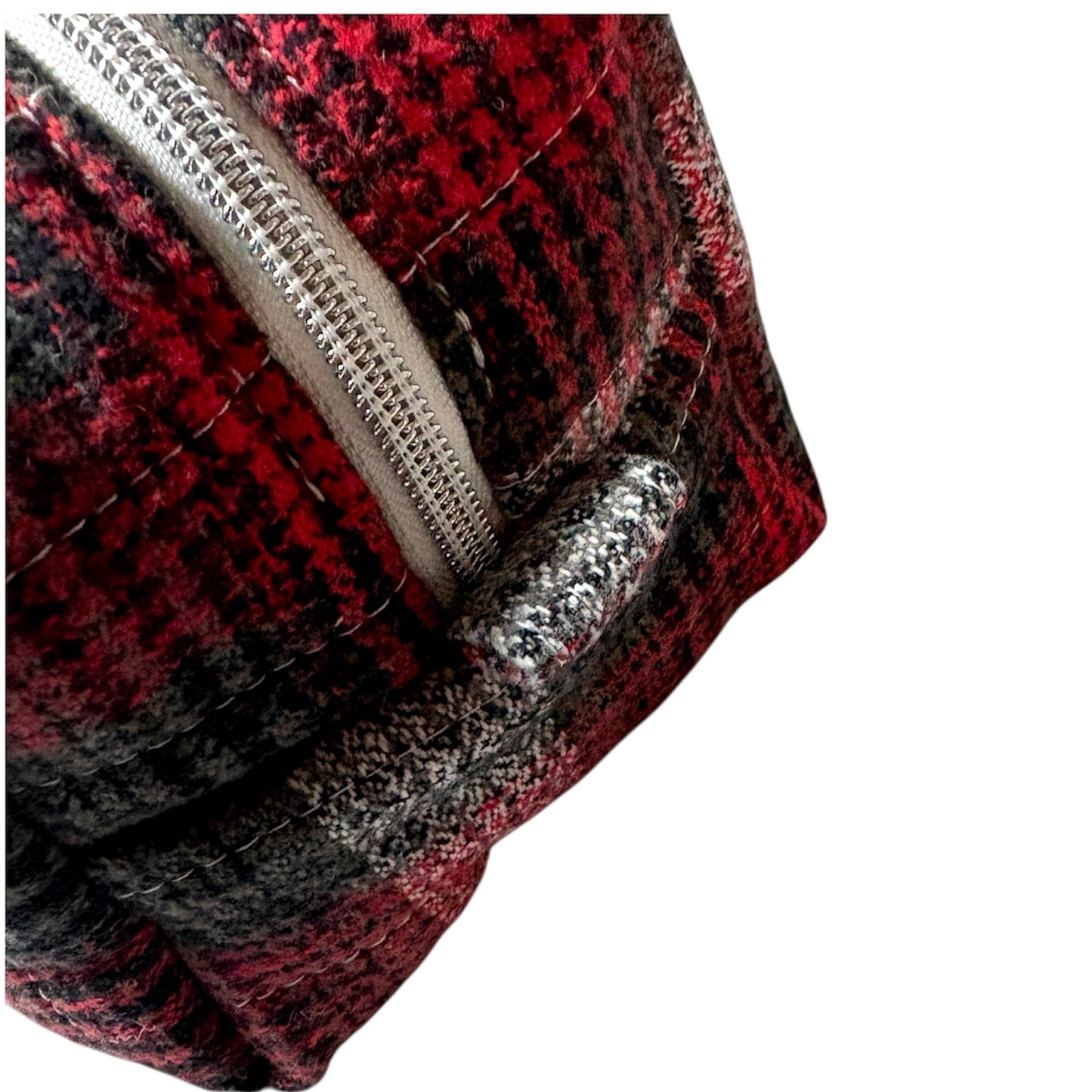 Cozy Cabin Plaid Boxy Makeup Bag - Handmade Zipper Toiletry Bag