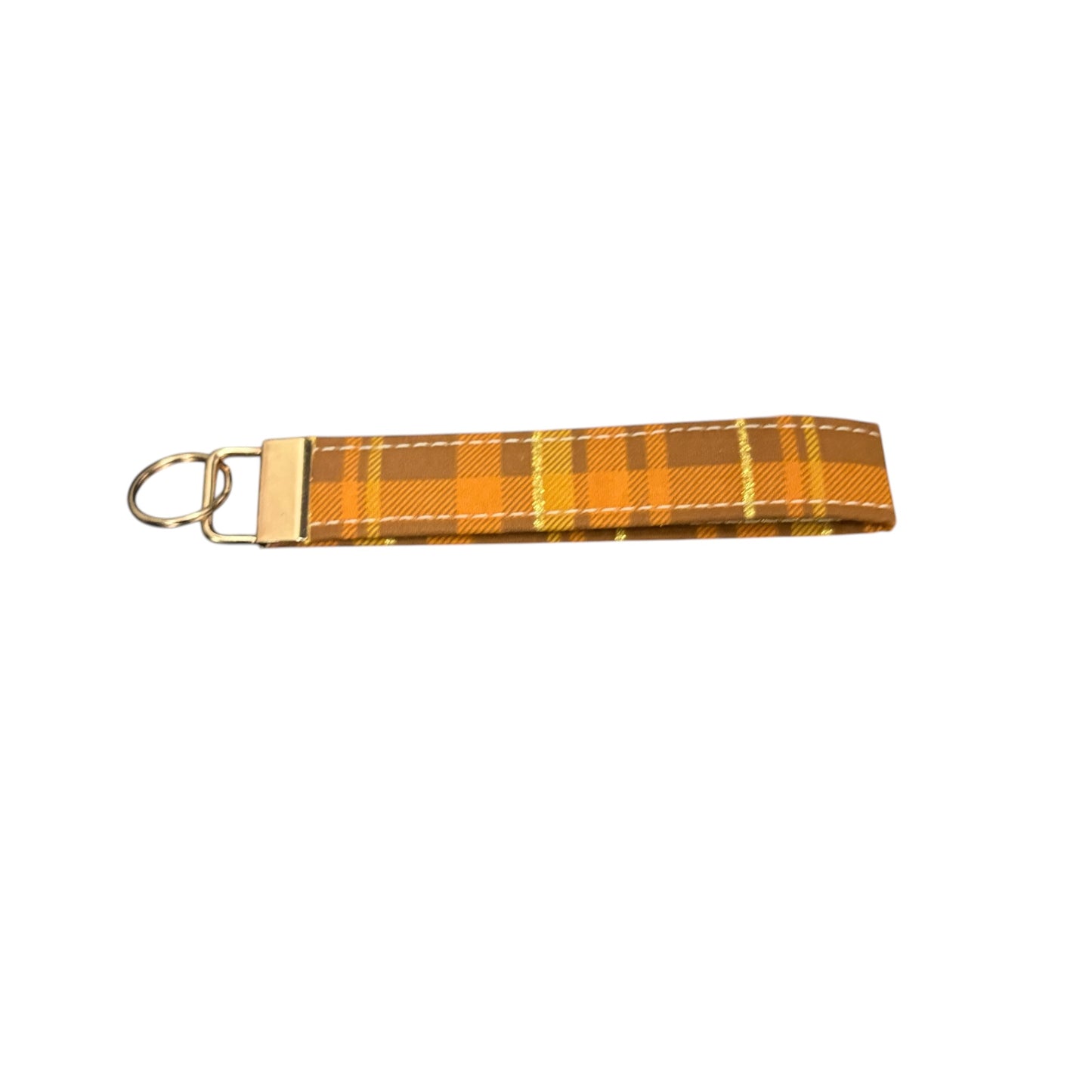 Key Chain Wristlet | Handmade Key Fob Wristlet Orange Gold