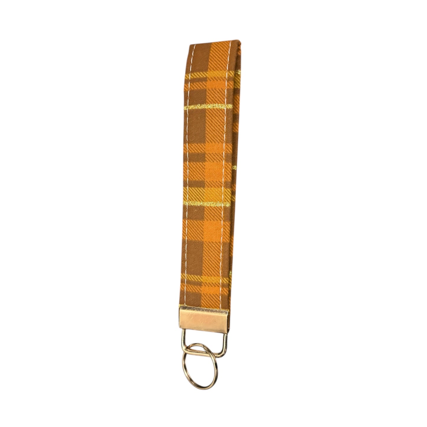 Key Chain Wristlet | Handmade Key Fob Wristlet Orange Gold