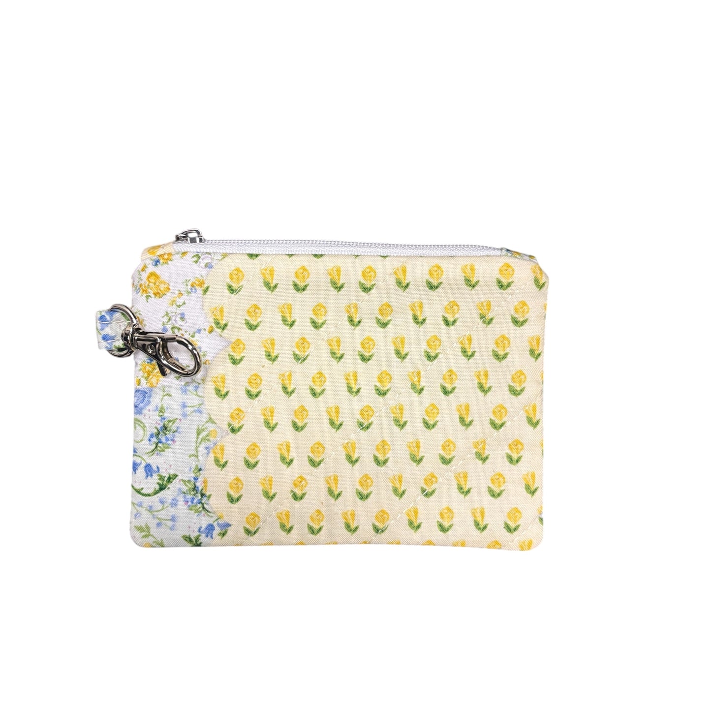 Coin Pouch Handmade Zipper Pouch for Everyday Essentials Yellow Patchwork