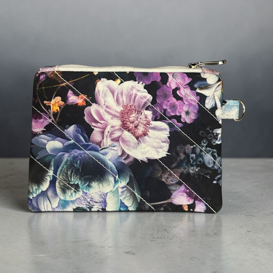 Coin Pouch Handmade Zipper Pouch for Everyday Essentials Purple Floral