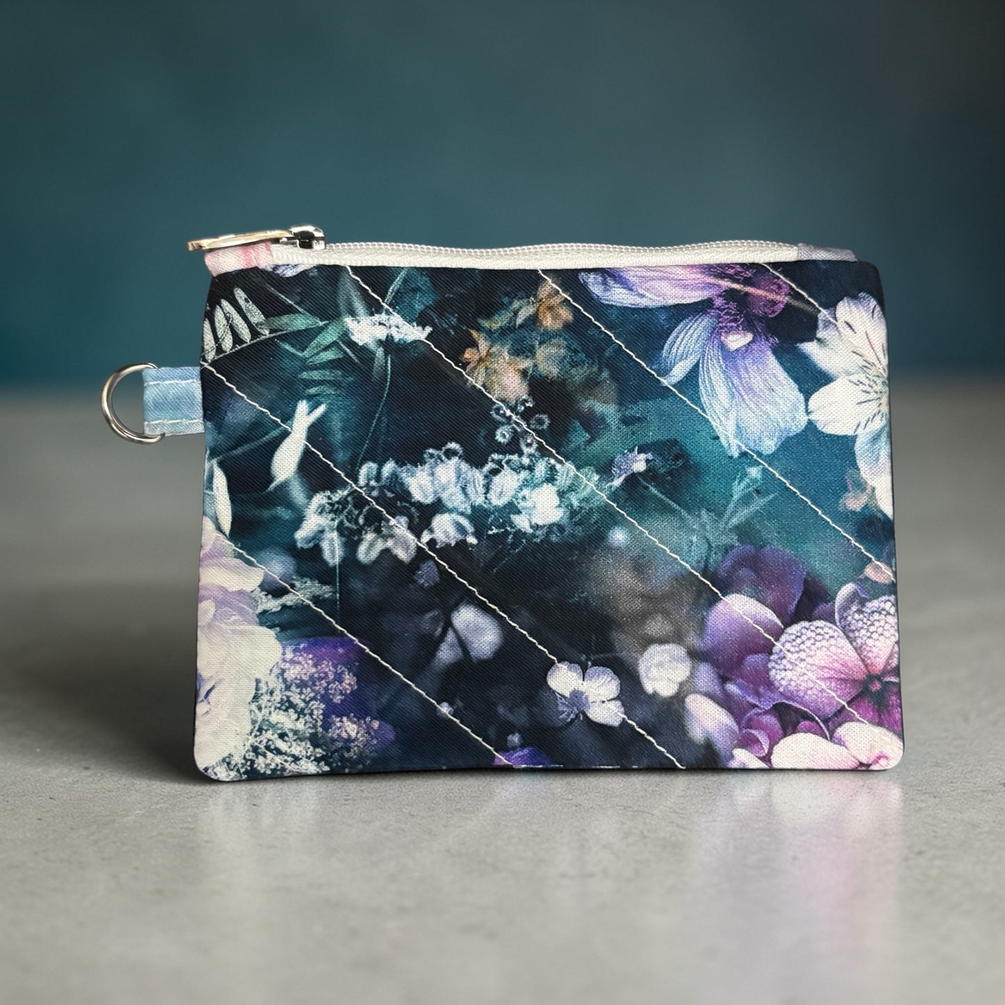 Coin Pouch Handmade Zipper Pouch for Everyday Essentials Purple Floral